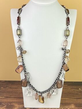 Chico’s Earth Tone Multi-Gemstone Statement Necklace